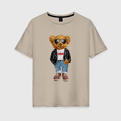 Женская футболка оверсайз Медведь плюшевый