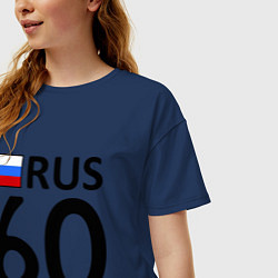 Футболка оверсайз женская RUS 60, цвет: тёмно-синий — фото 2