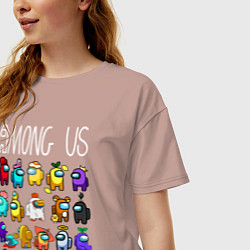 Футболка оверсайз женская AMONG US, цвет: пыльно-розовый — фото 2