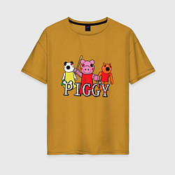 Футболка оверсайз женская ROBLOX PIGGY, цвет: горчичный