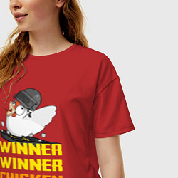 Футболка оверсайз женская PUBG Winner Chicken Dinner, цвет: красный — фото 2