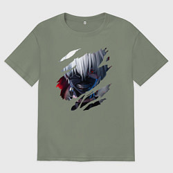 Футболка оверсайз женская Кен Канеки, цвет: авокадо