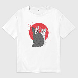 Футболка оверсайз женская Japan Cats Z, цвет: белый
