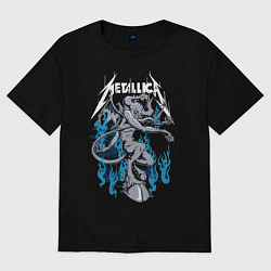 Футболка оверсайз женская Metallica - черт, цвет: черный
