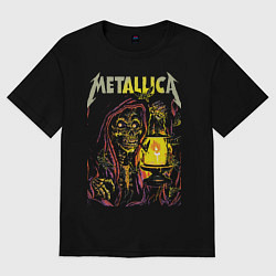Футболка оверсайз женская Metallica - скелет со свечой, цвет: черный