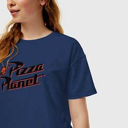 Футболка оверсайз женская Pizza Planet, цвет: тёмно-синий — фото 2