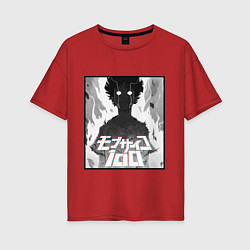 Футболка оверсайз женская Mob psycho 100 Z, цвет: красный