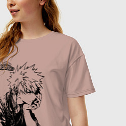 Футболка оверсайз женская Моя геройская академия, цвет: пыльно-розовый — фото 2