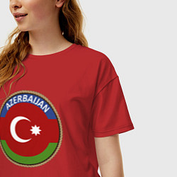 Футболка оверсайз женская Азербайджан, цвет: красный — фото 2