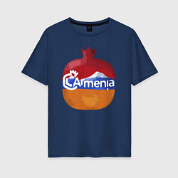 Футболка оверсайз женская Армения, цвет: тёмно-синий