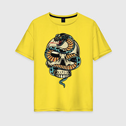 Футболка оверсайз женская Snake&Skull, цвет: желтый
