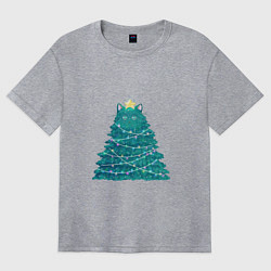 Женская футболка оверсайз Котоёлка