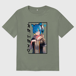 Футболка оверсайз женская Рэм Re: Жизнь с нуля в альтернативном мире, цвет: авокадо