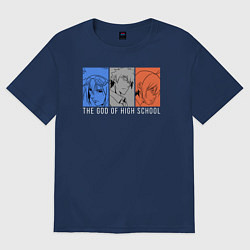 Футболка оверсайз женская Anime The God of High School, цвет: тёмно-синий