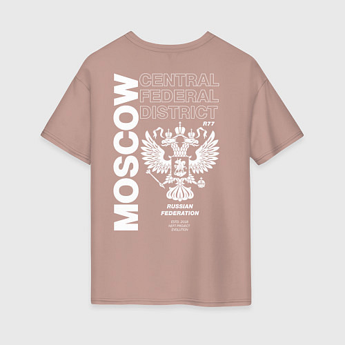 Женская футболка оверсайз Москва EVLTN / Пыльно-розовый – фото 2