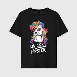 Женская футболка оверсайз Unicorn hipster