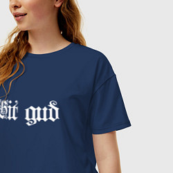 Футболка оверсайз женская Git gud, цвет: тёмно-синий — фото 2