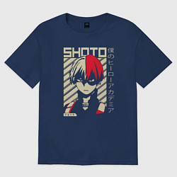 Футболка оверсайз женская Моя геройская академия, цвет: тёмно-синий