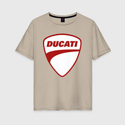 Женская футболка оверсайз Ducati Logo Дукати Лого Z