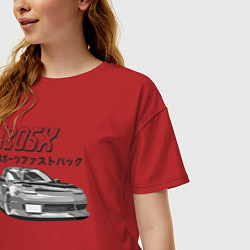 Футболка оверсайз женская Nissan 180SX, цвет: красный — фото 2