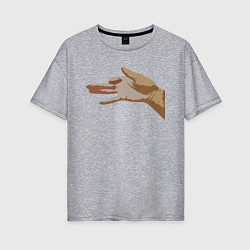 Женская футболка оверсайз Пёс или рука ?