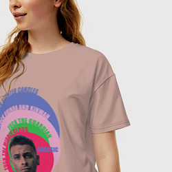 Футболка оверсайз женская Brassic Fuck Quinoa Vinnie, цвет: пыльно-розовый — фото 2