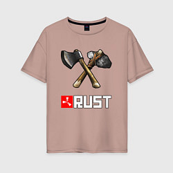 Футболка оверсайз женская RUST, цвет: пыльно-розовый