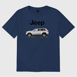 Футболка оверсайз женская Jeep, цвет: тёмно-синий