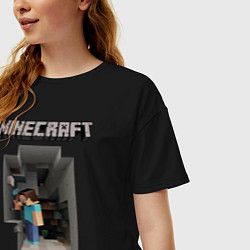 Футболка оверсайз женская Minecraft, цвет: черный — фото 2