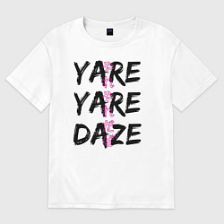 Футболка оверсайз женская YARE YARE DAZE, цвет: белый