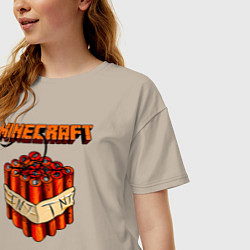 Футболка оверсайз женская Minecraft, цвет: миндальный — фото 2
