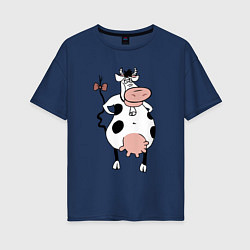 Женская футболка оверсайз Смешная корова