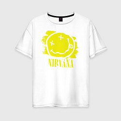 Футболка оверсайз женская Nirvana Smile, цвет: белый