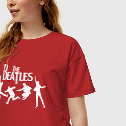 Футболка оверсайз женская The Beatles, цвет: красный — фото 2