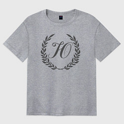 Футболка оверсайз женская Монограмма с буквой Ю, цвет: меланж