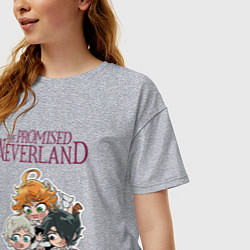 Футболка оверсайз женская The Promised Neverland Z, цвет: меланж — фото 2