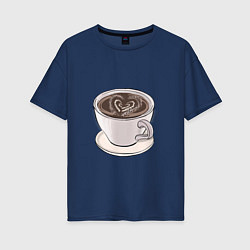 Женская футболка оверсайз Кружка кофе