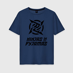 Футболка оверсайз женская NiP Ninja in Pijamas 202122, цвет: тёмно-синий