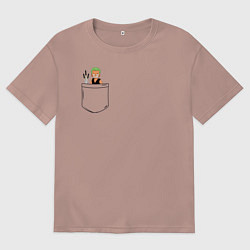 Футболка оверсайз женская One piece, цвет: пыльно-розовый