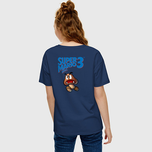 Женская футболка оверсайз Smb3 / Тёмно-синий – фото 4