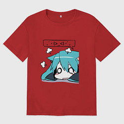 Футболка оверсайз женская Грусть, цвет: красный