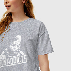 Футболка оверсайз женская Сити Флетчер Железозависимые, цвет: меланж — фото 2