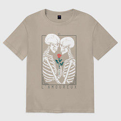 Футболка оверсайз женская Love День святого Валентина, цвет: миндальный