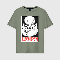 Футболка оверсайз женская Pudge Dota Пудж, цвет: авокадо