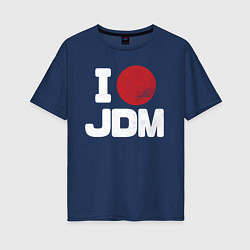 Футболка оверсайз женская JDM, цвет: тёмно-синий