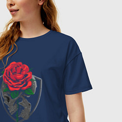 Футболка оверсайз женская Skull&Rose, цвет: тёмно-синий — фото 2
