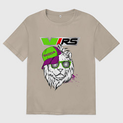 Футболка оверсайз женская Skoda RS Шкода РС Z, цвет: миндальный