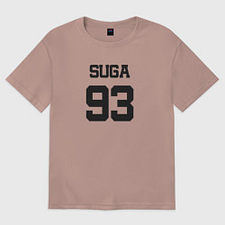 Футболка оверсайз женская BTS - Suga 93, цвет: пыльно-розовый