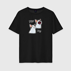 Женская футболка оверсайз Pop Cat