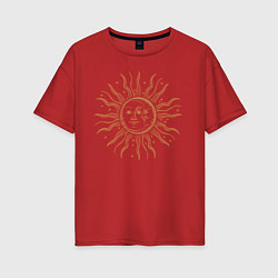 Женская футболка оверсайз Солнце и луна